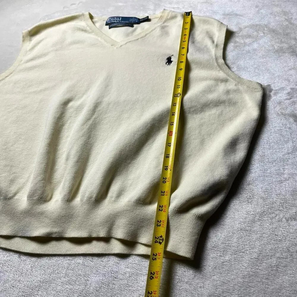 VTG Ralph Lauren Polo Sweater Vest Men's XL Pima Cotton Sleeveless Golf Jumper